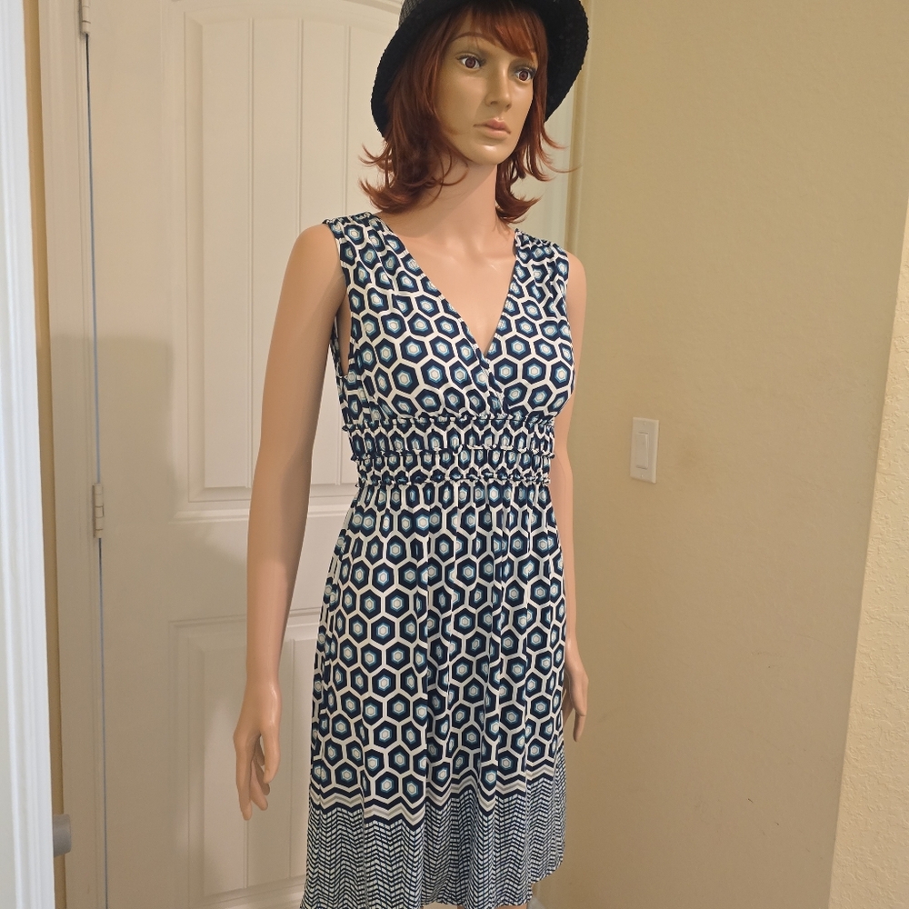 MAX EDITION GEOMETRIC PATRERN SLEVELESS DRESS